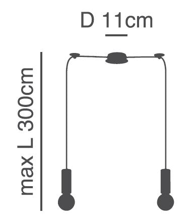 SE21-GM-4-BL2 ADEPT TUBE Gold Matt Pendant+