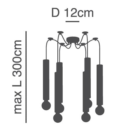 SE21-NM-5-NM6 ADEPT TUBE NICKEL MAT Nickel Matt Pendant+