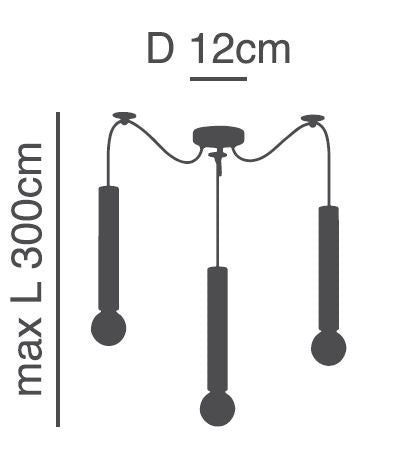 SE21-NM-5-NM3 ADEPT TUBE NICKEL MAT Nickel Matt Pendant+