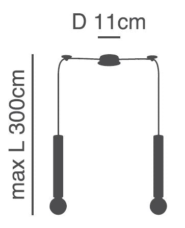 SE21-NM-5-NM2 ADEPT TUBE NICKEL MAT Nickel Matt Pendant+