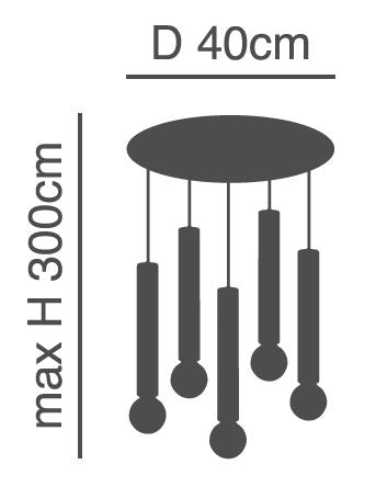 SE21-NM-5-5NM ADEPT TUBE NICKEL MAT Nickel Matt Pendant+