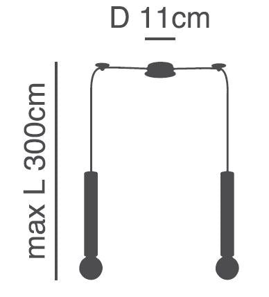 SE21-GM-5-BL2 ADEPT TUBE GOLD MATT Gold Matt Pendant+