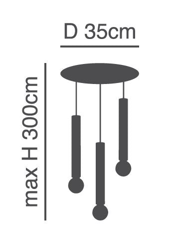 SE21-GM-5-3BL ADEPT TUBE GOLD MATT Gold Matt Pendant+