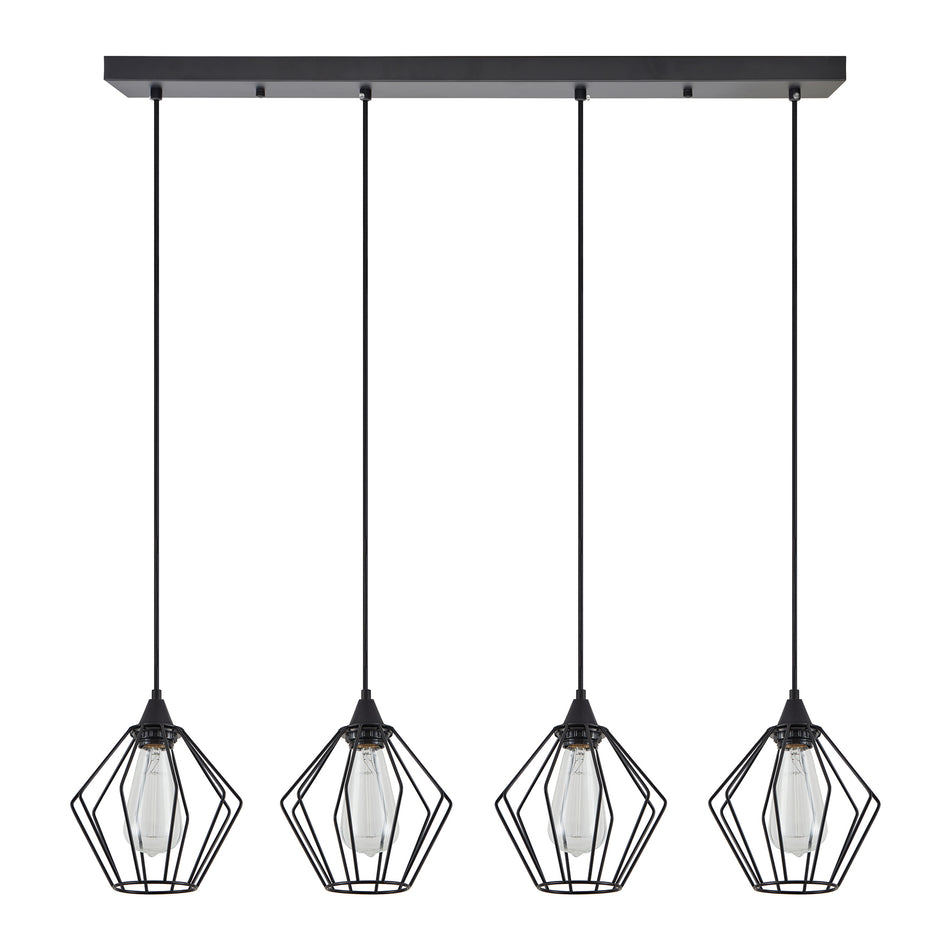 SE21-BL-B10-4BL-GR1 ADEPT PENDANT Black Metal Grid Pendant+