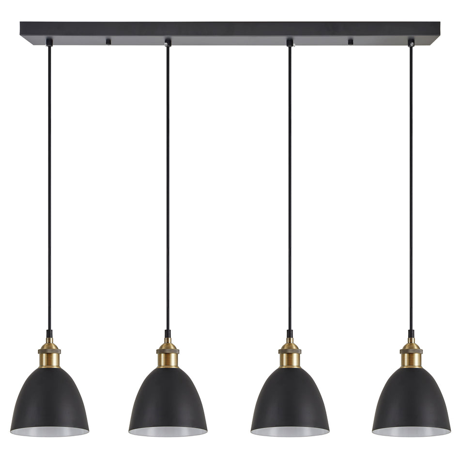 SE21-BR-10-4BL-MS2 MAGNUM BRONZE Black Metal Shade Pendant+