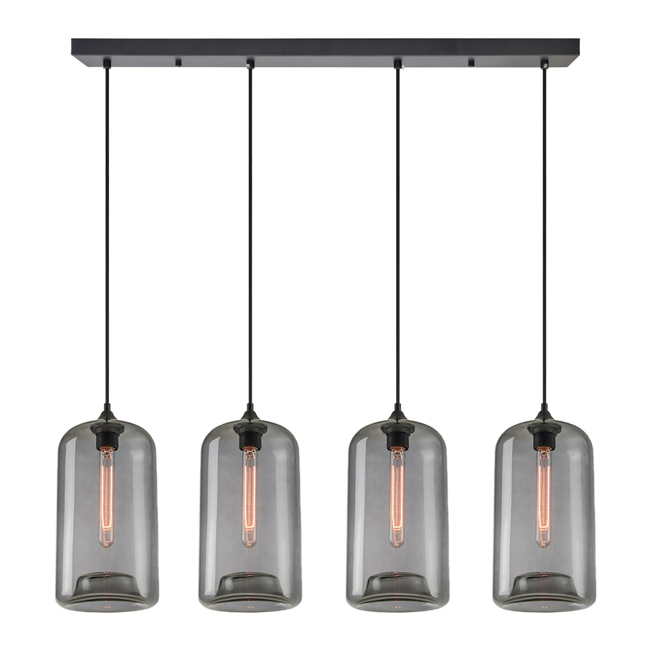 SE21-SM-19-30-4BL+ FEINT Smoked Glass Pendant+