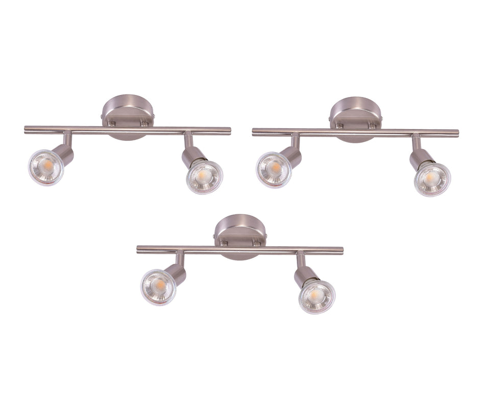 SE 140-C2 (x3) Saba Packet Nickel mat adjustable spotlight+