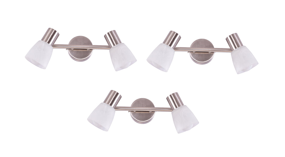 SE 130-C2 (x3) Softy Packet Nickel mat adjustable spotlight with opal glass+