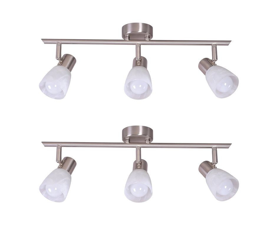 SE 130-C3 (x2) Softy Packet Nickel mat adjustable spotlight with opal glass+