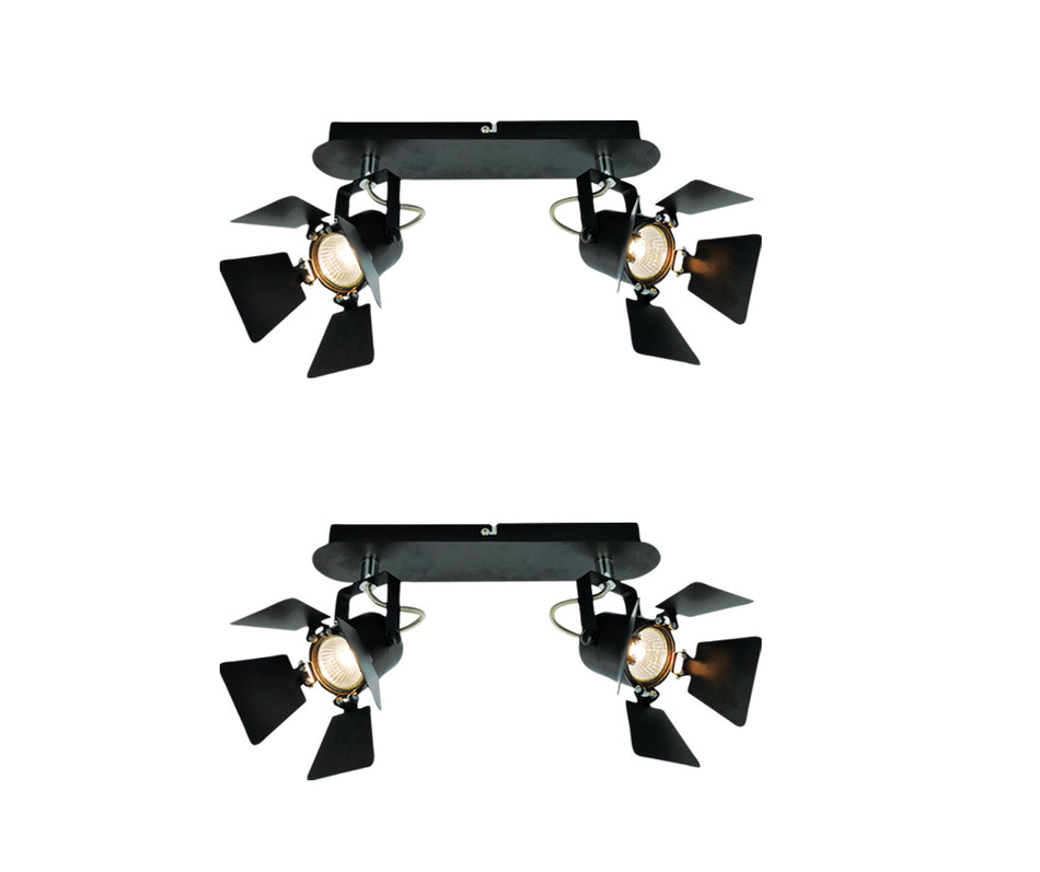 GU12015A-2B (x2) Mystik Packet Metal black ceiling lamp with rotating heads+