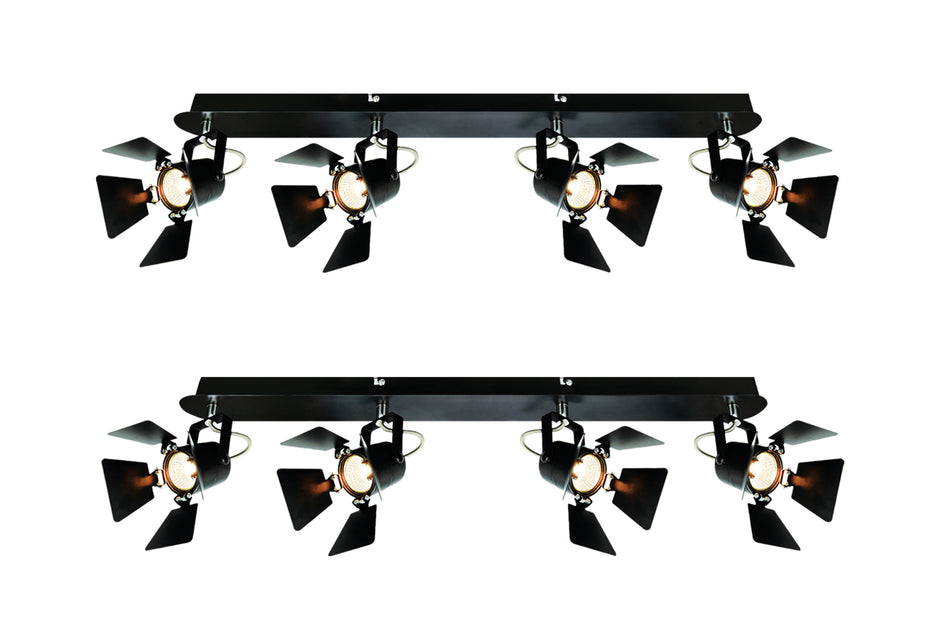 GU12015A-4B (x2) Mystik Packet Metal black ceiling lamp with rotating heads+