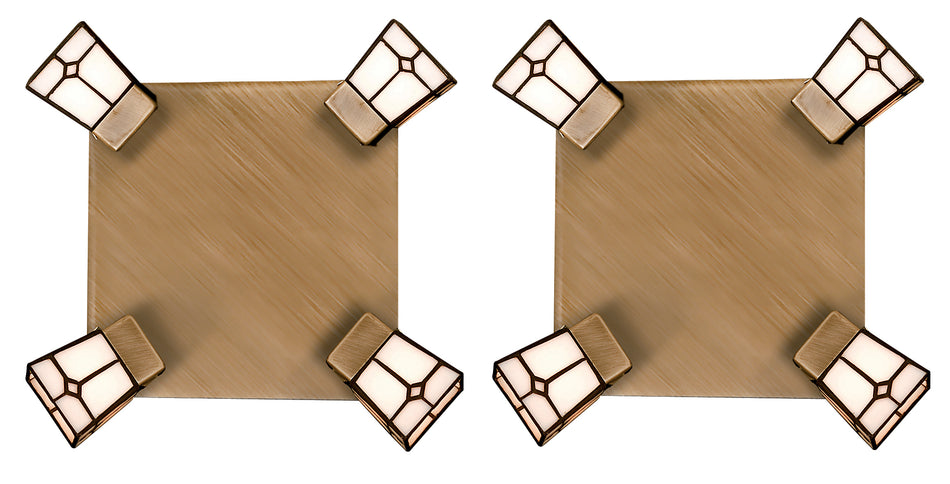 G9078-4R (x2) Vitro Spot Packet Stained glass with bronze base and rotating heads+