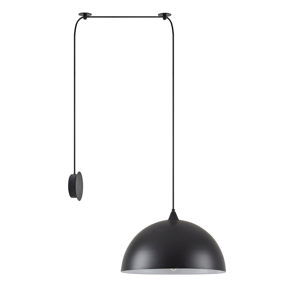 SE21-BL-B10-BL1W-MS40 ADEPT PENDANT Black Metal Shade Wall Lamp+