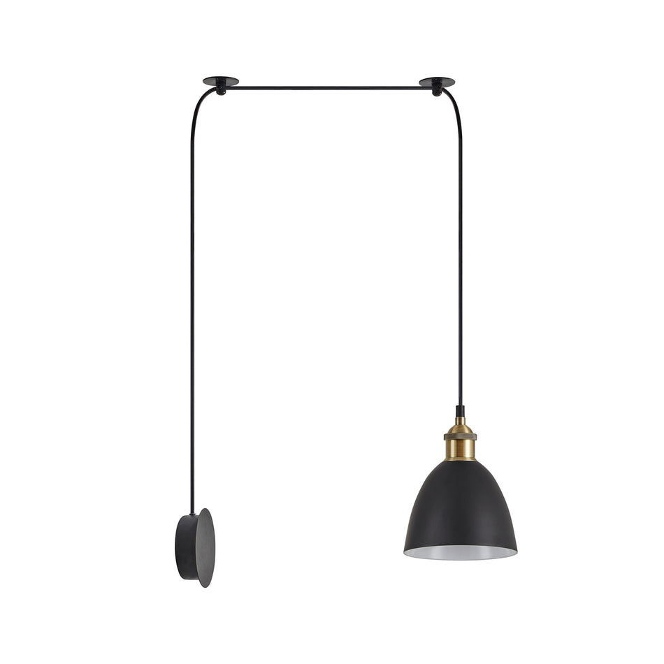 SE21-BR-10-BL1W-MS2 MAGNUM BRONZE  Black Metal Shade Wall Lamp+