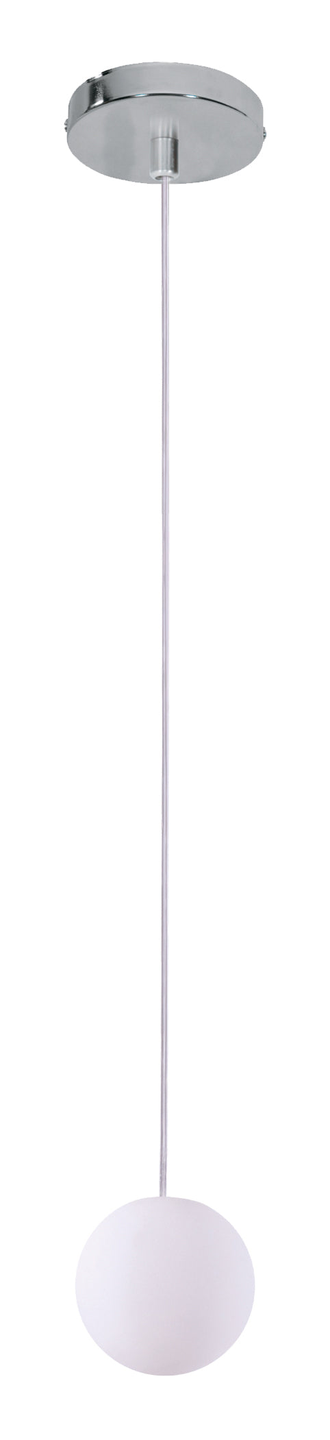 SE1110-1-OP ALESSIA  Φ10 WHITE OPAL GLASS PENDANT METAL CHROME BODY Ζ3