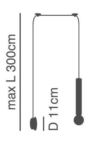 SE21-NM-5-NM1W ADEPT TUBE NICKEL MAT Nickel Matt Pendant+