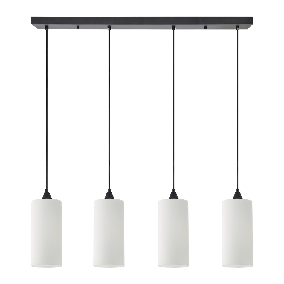 SE21-BL-4-4BL-GL3 ADEPT TUBE  Pendant White Glass+