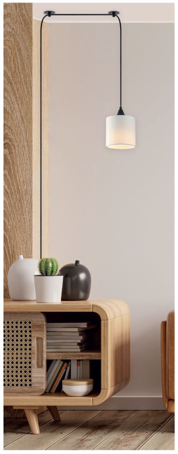 SE21-BL-B10-BL1W-SH1 ADEPT PENDANT White Fabric Wall Lamp +