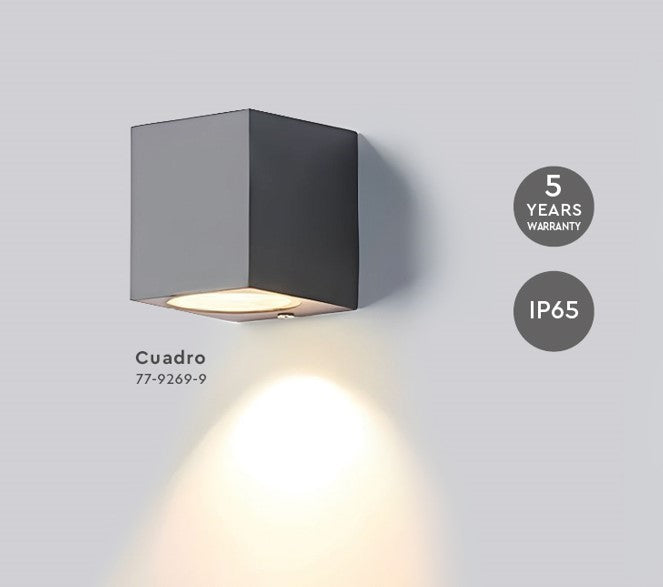 SE-WL-S1-DG CUADRO DOWN WALL LAMP GU10 DARK GREY BODY ALUMINIUM
