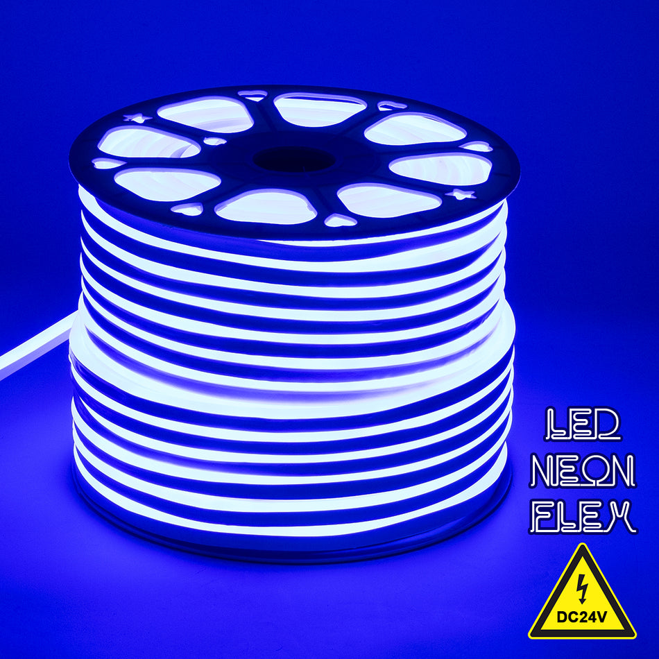 GLOBOSTAR® NEOVALE 70565 Ταινία Neon Flex LED 12W/m 600lm/m 120° DC 24V Αδιάβροχο IP65 120 x SMD2835 Chip/m Μπλε Dimmable - Sanan SMD Chip - Μ100 x Π0.8 x Υ1.6cm - 3 Χρόνια Εγγύηση
