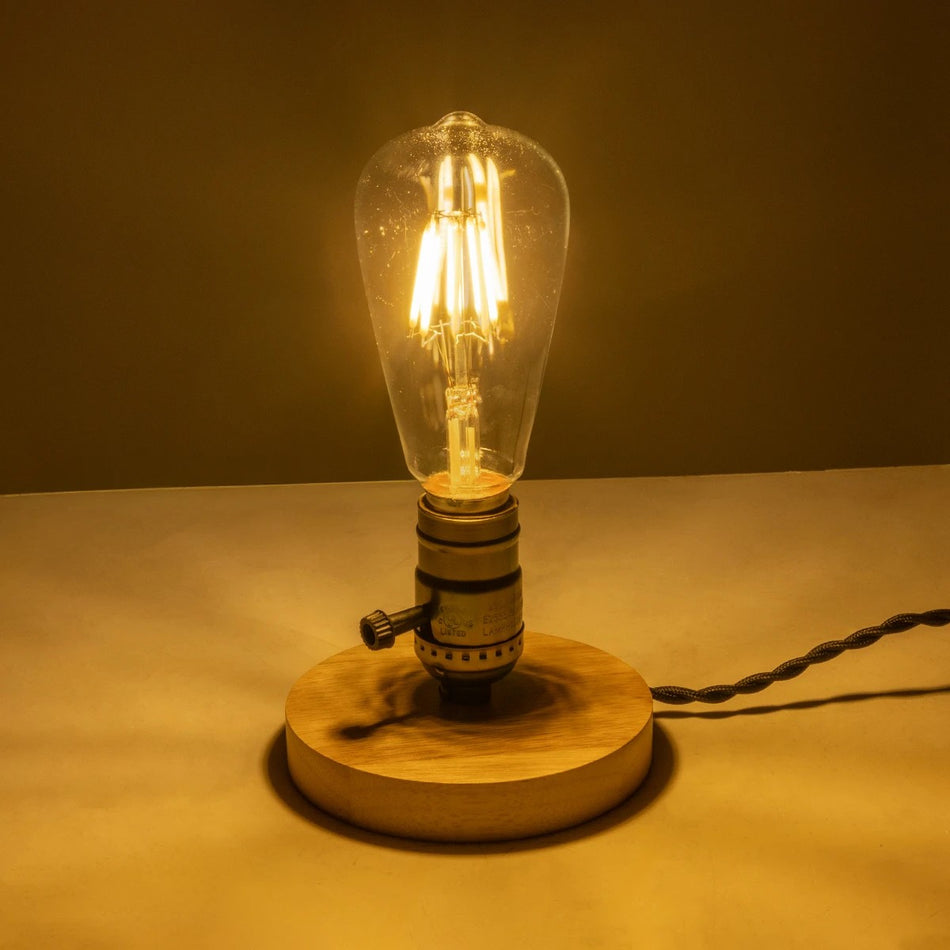 NOX 77701 Μοντέρνο Επιτραπέζιο Φωτιστικό Πορτατίφ με Ντουί 1 x E27 AC 220-240V IP20 - Μπεζ & Μπρούτζινο - Μ12 x Π12 x Υ9cm