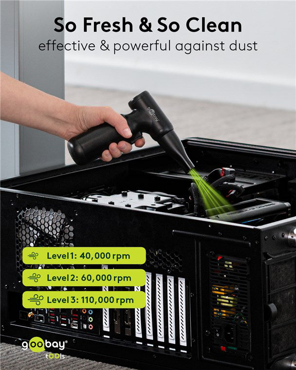 GOOBAY ηλεκτρικό air duster 77830, 100W, 6000mAh, μαύρο