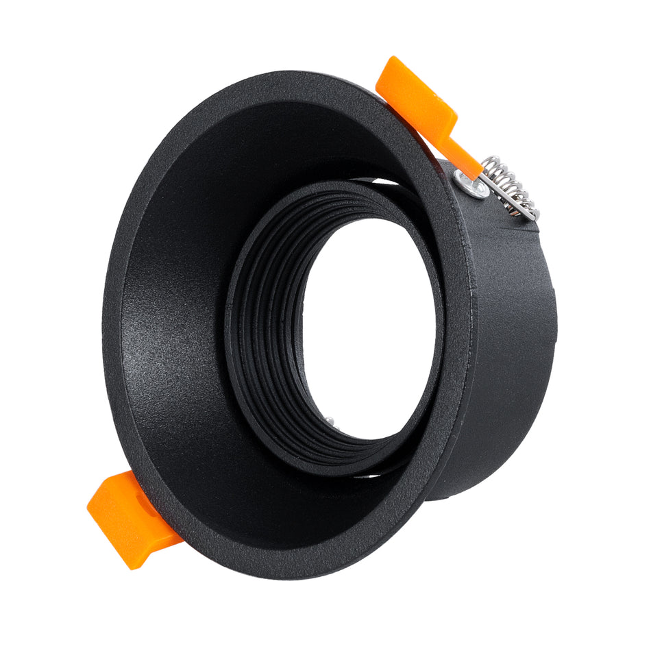 GLOBOSTAR® ALPHA 77831 Χωνευτή Κινούμενη Βάση για Σποτ MR16 με Ντουί GU10/GU5.3 IP20 - Μαύρο Ματ - Μ9.4 x Π9.4 x Υ4.2cm / Q8.3cm