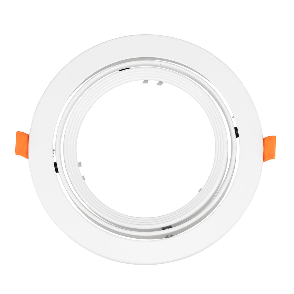 GLOBOSTAR® VITA 77850 Χωνευτή Κινούμενη Βάση για Σποτ AR111 για Ντουί GU10/GU5.3 IP20 - Λευκό - Μ17 x Π17 x Υ4.5cm / Q16cm