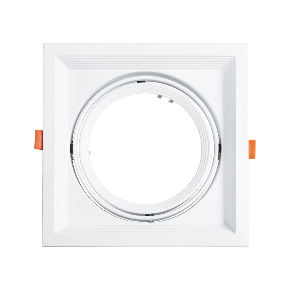 GLOBOSTAR® VITA 77852 Χωνευτή Κινούμενη Βάση για Σποτ AR111 για Ντουί GU10/GU5.3 IP20 - Λευκό - Μ18 x Π18 x Υ4.5cm / Q17.5 x 17.5cm