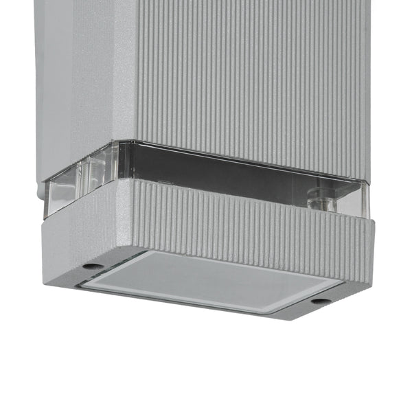 QUATRO Innen-/Außenwandleuchte nach oben oder unten, einzelnes Licht, 1 x GU10, AC220–240 V, wasserdicht IP65 – Aluminiumgehäuse und gehärtetes Glas – 5 Jahre Garantie