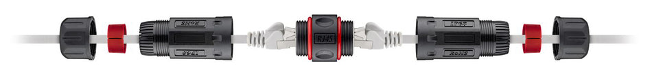 GOOBAY αδιάβροχος σύνδεσμος RJ45 Cat 6 79566, IP68, μαύρο