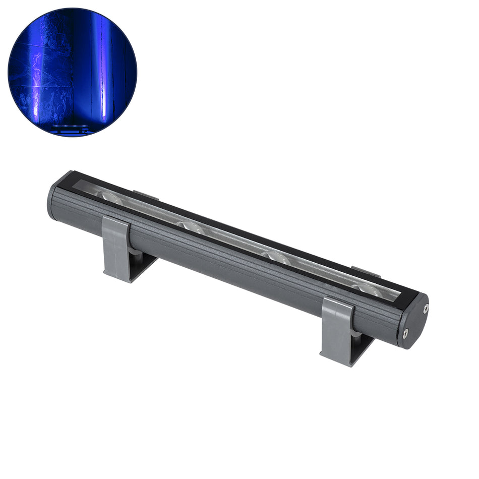 GLOBOSTAR® WINDOWBARI 90539 Φωτιστικό Ανάδειξης Παραθύρων LED 12W 960lm 8°x180° DC 24V Αδιάβροχο IP67 Μπλε Dimmable - CREE XPE Chip - Γκρι Ανθρακί - Μ30 x Π4 x Υ3.5cm - 3 Χρόνια Εγγύηση