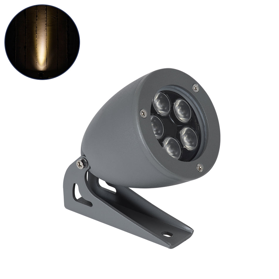 GLOBOSTAR® TREESPO 90469 Φωτιστικό Σποτ για Φυτά - Δέντρα LED 12W 1320lm 15° DC 24V Αδιάβροχο IP65 Θερμό Λευκό 2700K Dimmable - Bridgelux SMD Chip - Γκρι Ανθρακί - Μ9 x Π11 x Υ9cm - 3 Χρόνια Εγγύηση