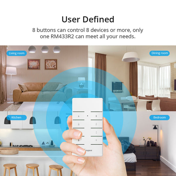 80074 SONOFF RM433R2 - Remote Controller RF 433Mhz 8 Key (Battery Included)