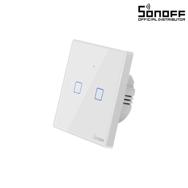 80131  SONOFF T2EU2C-RF - 433MHz Wireless Smart Wall Touch Button Switch AC 100-240V Max 4A (2A/Way) 2 Way - RF Series