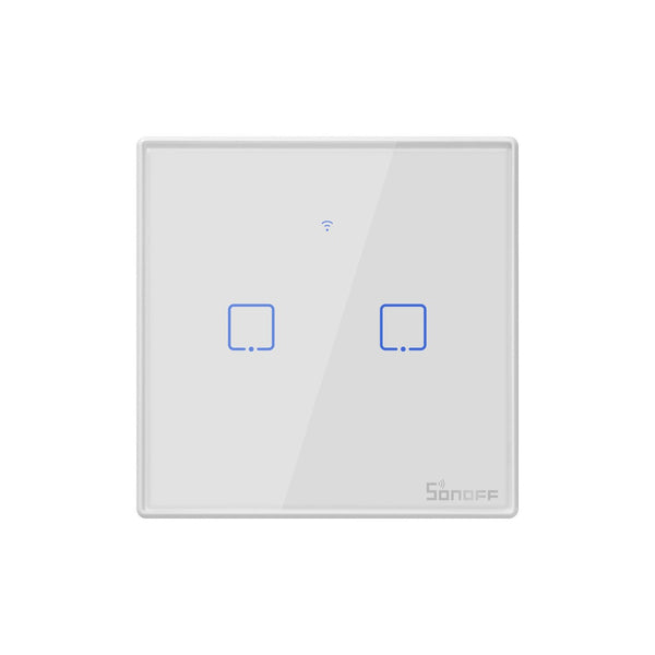 80131  SONOFF T2EU2C-RF - 433MHz Wireless Smart Wall Touch Button Switch AC 100-240V Max 4A (2A/Way) 2 Way - RF Series