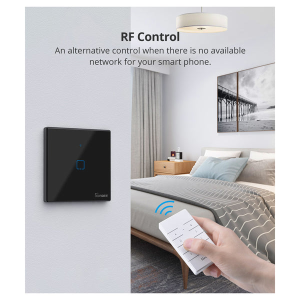 80131  SONOFF T2EU2C-RF - 433MHz Wireless Smart Wall Touch Button Switch AC 100-240V Max 4A (2A/Way) 2 Way - RF Series