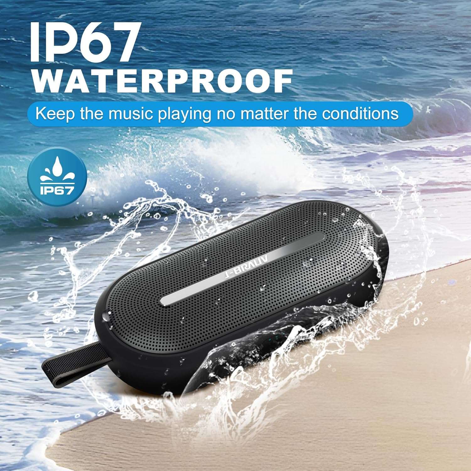 J-BRAUV Flex Portable Speakers Wireless Bluetooth, Enhanced Immersive Bass, 40W Loud Stereo Sound, BT5.3, Built in Mic, 15H Playtime, IP67