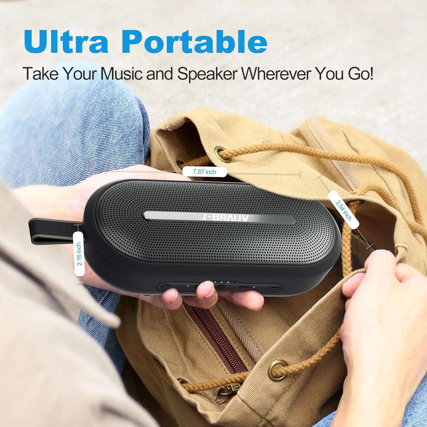 J-BRAUV Flex Portable Speakers Wireless Bluetooth, Enhanced Immersive Bass, 40W Loud Stereo Sound, BT5.3, Built in Mic, 15H Playtime, IP67