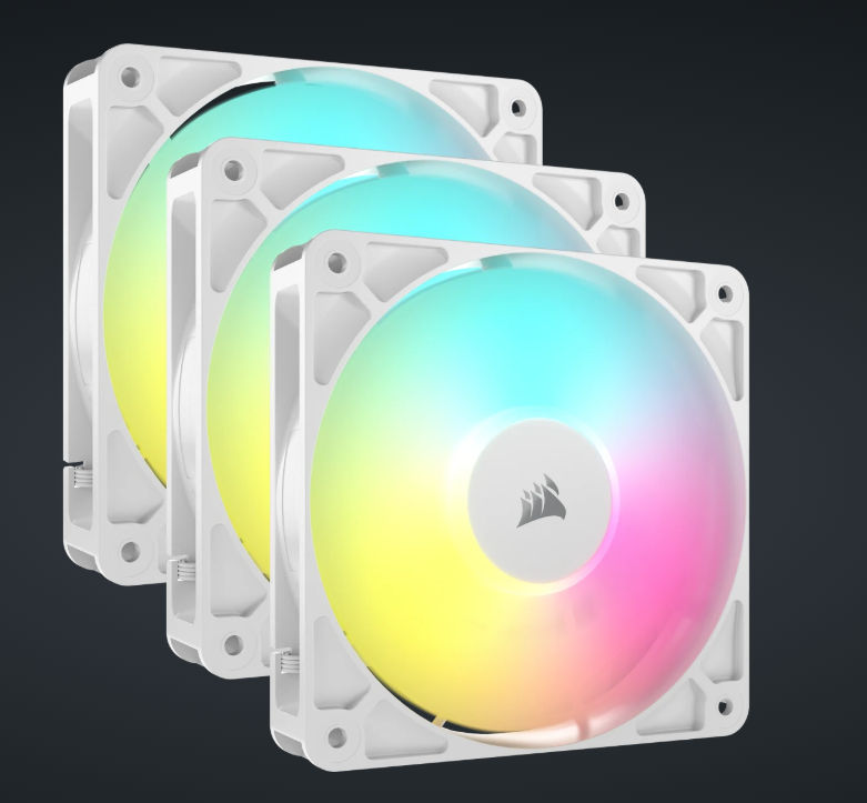 CORSAIR CASE FAN RS120 ARGB 120mm PWM Fans - Triple Pack - White