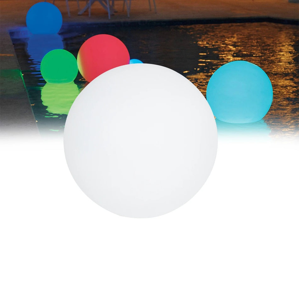 GLOBOSTAR® AQUAGLOW 85361 Μοντέρνο Φωτιστικό Κήπου Μπάλα με IR Ασύρματο Χειριστήριο LED 5W 250lm 360° DC 5V με USB-C με Επαναφορτιζόμενη Μπαταρία Li-ion 3.7V 2x18650 1400mAh Αδιάβροχο IP54 Πολύχρωμο RGBW Dimmable - Sanan SMD Chip - Γαλακτερό Λευκό - Μ1...