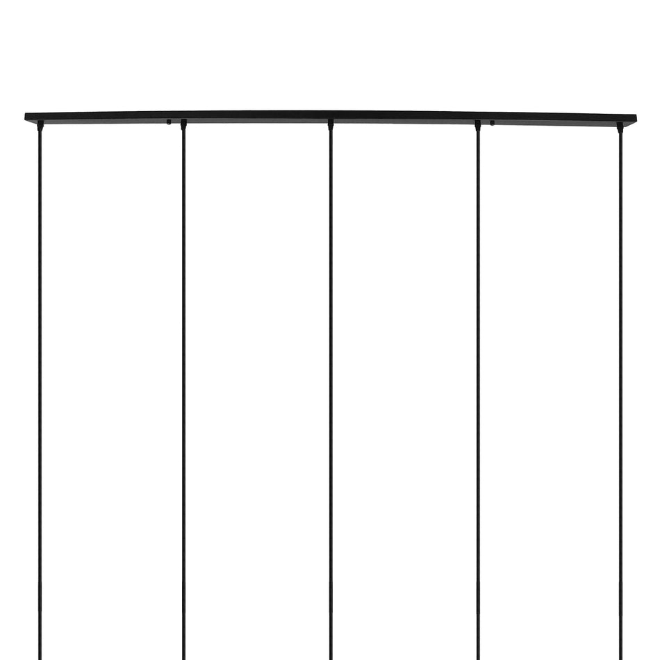 DIY Ροζέτα Φωτιστικού Μαύρη Ορθογώνια 1500x50mm με 5 Τρύπες GloboStar 90826