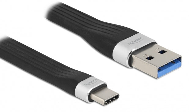 DELOCK καλώδιο USB 3.2 σε USB-C 85771, 15W, 5Gbps, FPC, 13.5cm, μαύρο