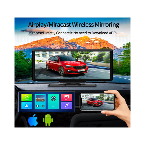 DVR FHD1080p Smart Vehicle Recorder mit 8-Zoll-Bildschirm – WLAN – 4G Android 8.1OS – SIM-Kartensteckplatz – GPS-Navigator – Bluetooth – RAM2 GB + ROM 32 GB – FM-Transmitter – Dual-Kamera FHD1080p mit WDR und beschlagfreiem Quad-Core-Prozessor mit 1,5 GHz