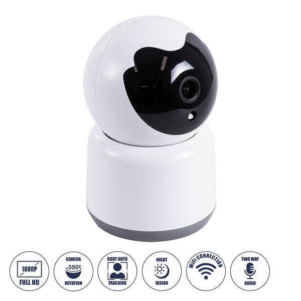 Tischkamera WiFi HD 1080P 3MP 350° Zwei-Wege-Audio und Bewegungserkennung – Tischkamera WiFi HD 1080P 350° Dual-Direction-Sprache mit Bewegungsmelder – Automatische Gesichtsverfolgung