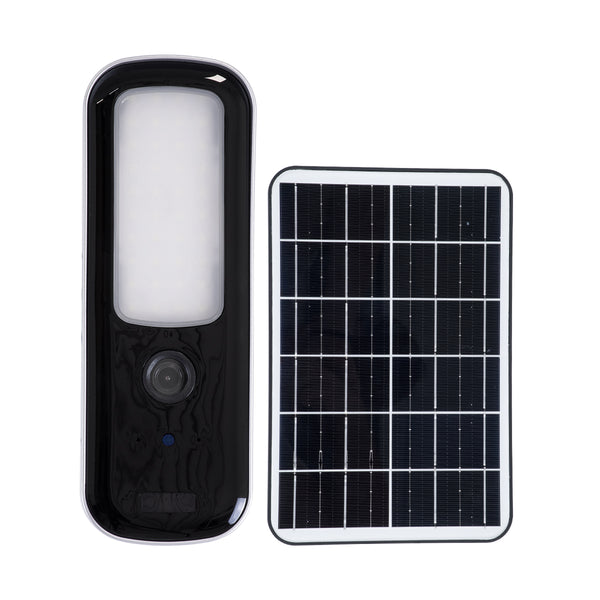 Standalone-LED-Solar-Flutlicht SMD 12W 600lm mit IP-Kamera 1080P 2MP WiFi 150° | Eingebauter Akku 2500 mAh | Tag-Nacht-Sensor | Wasserdicht IP66