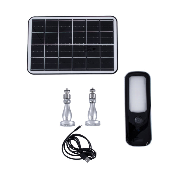 Standalone-LED-Solar-Flutlicht SMD 12W 600lm mit IP-Kamera 1080P 2MP WiFi 150° | Eingebauter Akku 2500 mAh | Tag-Nacht-Sensor | Wasserdicht IP66