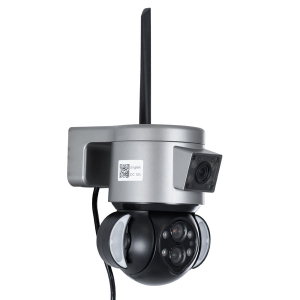 86077 WLAN-Wandsteckdosenkamera HD 1080P 350° Dual-Richtungs-Gesprächs- und Bewegungsmelder – Fernbedienung – Wasserdicht IP65 – Grau Schwarz – L15 x B14,5 x H15 cm – 2 Jahre Garantie