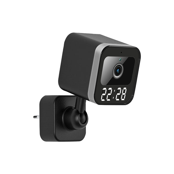 HD 1080P 350° Dual-Richtungs-Sprech- und Bewegungsmelder WiFi-Wandsteckdosenkamera – IP20-Fernbedienung – Schwarz – M6 x B5,5 x H16 cm – 2 Jahre Garantie