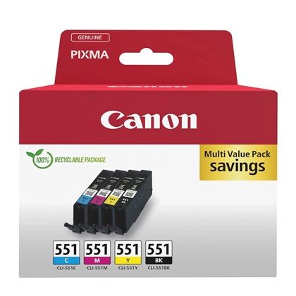 Canon CLI-551 Γνήσιο Πακέτο Μελανιών Εκτυπωτή InkJet Κυανό (6509B015)